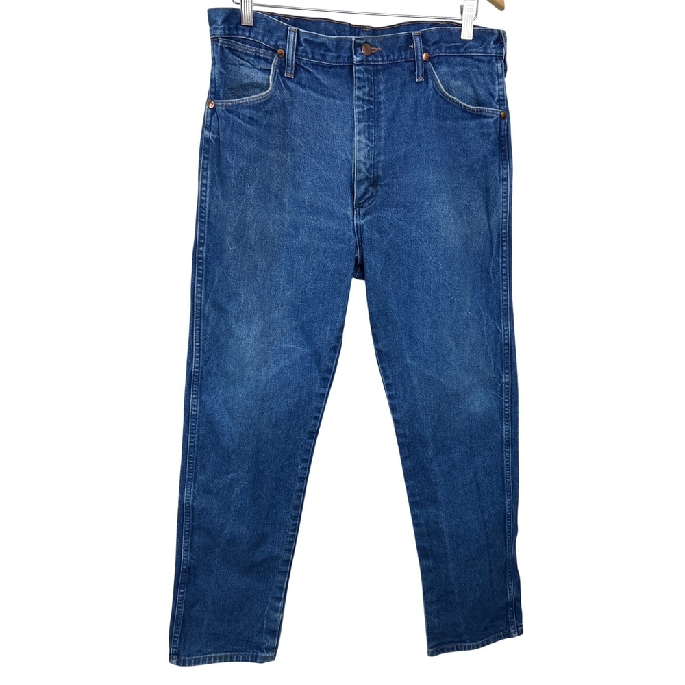 Vintage Wrangler Reg Fit Jeans Mens 36x32 Denim‎ USA Western Cowboy Workwear A39